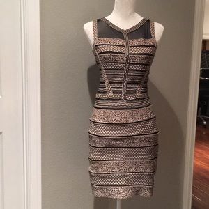 Black & Nude Bandage Dress
